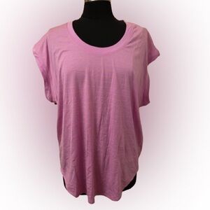 Wool-X Gabi Tunic Tee Pink w/ Orange Stripe